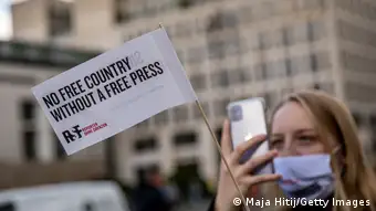 Deutschland Protest der Reporter ohne Grenzen in Berlin