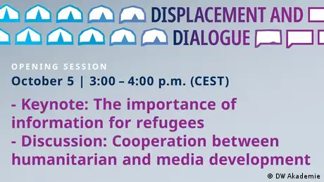 DW Akademie: Vorschaubild Konferenz Displacement and Dialogue 2020, Livestream