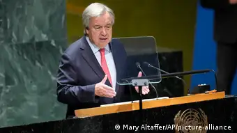 UN Secretary-General António Guterres addressing the UN General Assembly in September 2023