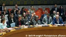 美国驻联合国大使琳达·托马斯-格林菲尔德在2月20日联合国加沙决议草案表决中投了否决票